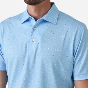 Peter Millar Men's Medium Sailing Away Performance Polo MSRP $110